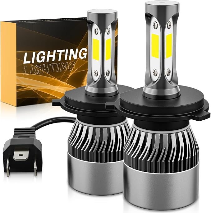 𝖧𝟦/𝟫𝟢𝟢𝟥 Bulbs 6500K Cool White 60000LM 900% Brighter, Plug and Play IP68 Waterproof Off-Road Lights, Pack of 2