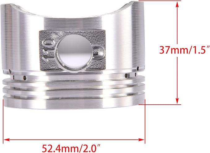 WOOSTAR 52.4mm Piston Ring Kit Replacement for 4 Stroke 110cc Chinese Taotao Coolster Engine ATV Go Kart Dirt Bike