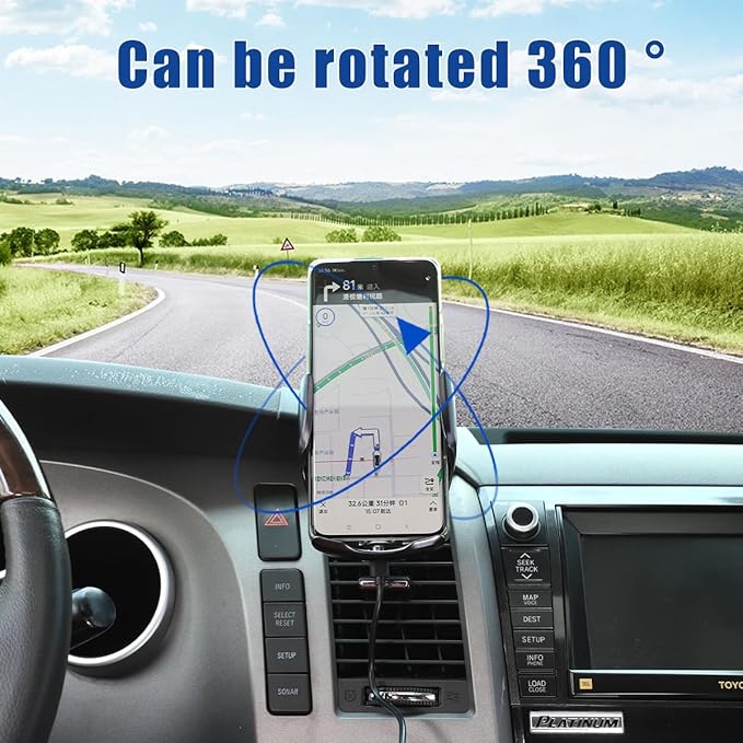 HAPPYHORSE Car Phone Mount Compatible with Toyot@ Tundra/Sequoia 2007-2013 Central Control Navigation Cell Phone Holder Dash Clip Dash Panel Mobile Phone Bracket Stand Accessories (Style C)