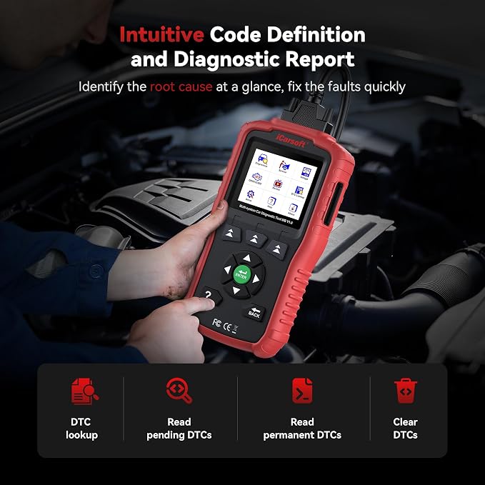 iCarsoft MB V1.0 Diagnostic Tool for Mercedes-Benz/Sprinter/Smart/Maybach 1996-2026 Full System OBD2 Scanner Check Engine Code Reader SAS Oil Reset Battery Test Live Data Lifetime Free Updates CAN FD