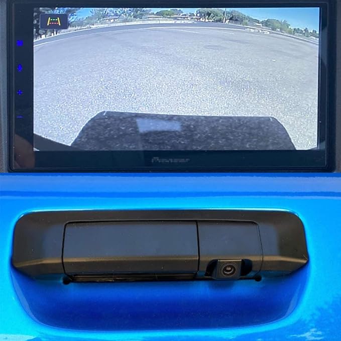 EWAY Tailgate Handle Backup Camera w/ 20FT RCA Extension Cable for 2005-2014 Toyota Tacoma, Liftgate Door Handle Latch Replacement Reverse Rear View Aftermarket Back Up Camera, Replaces# 69090-04020