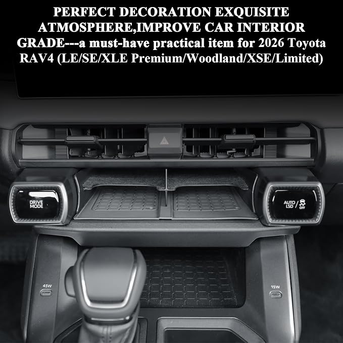 BIBIBO 2Packs for 2026 Toyota RAV4 Center Console Organizer 2026 Toyota RAV4(LE/SE/XLE Premium/Woodland/XSE/Limited) Console Insert Divider Secondary 2026 RAV4 Central Divider Holder Tray