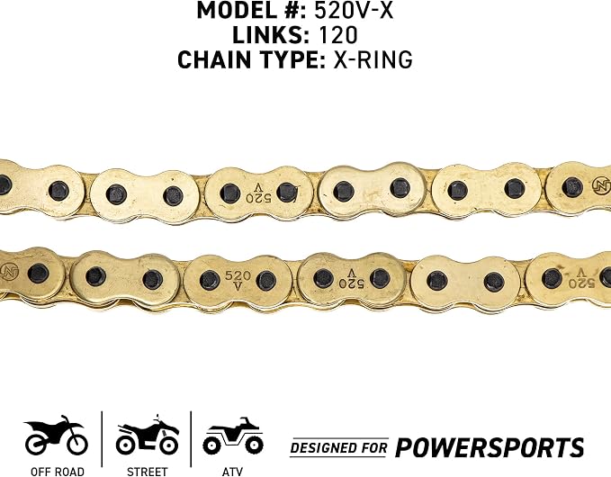 NICHE Drive Sprocket Chain Combo for Polaris RZR 170 Front 12 Rear 32 Tooth 520 X-Ring 120 Links