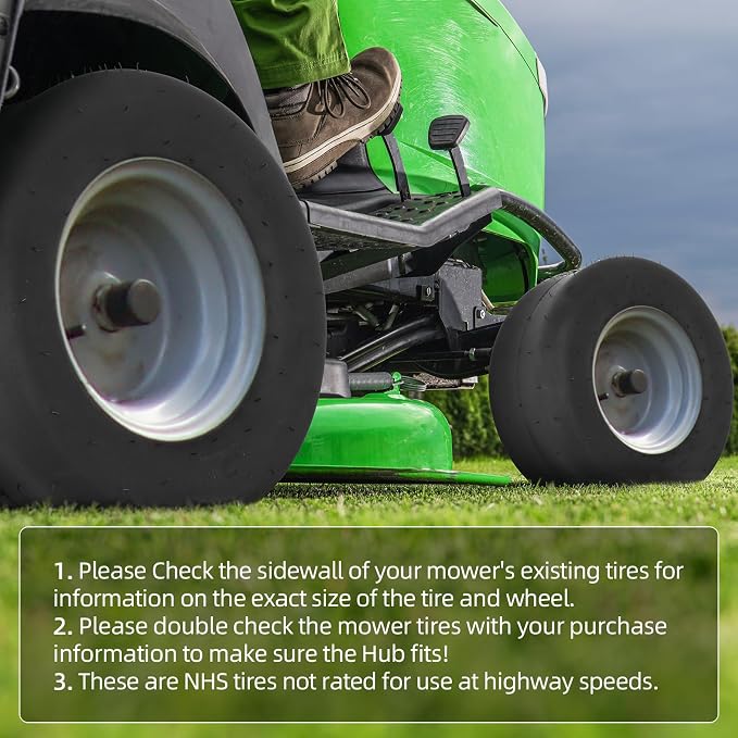 AR-PRO (2-Pack) 13x6.50-6 Lawn Mower Tires, Replacement 13x6.5-6 Smooth Tractor Turf Tire, 4 Ply Lawn Mower Tire Tubeless 480lbs Load Capacity, Fit for Most Riding Mower, Lawn Garden Tractors