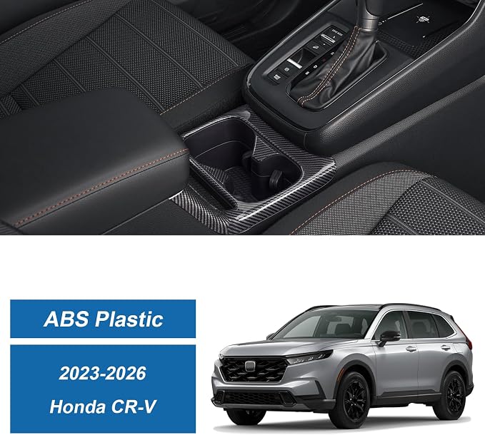 Carbon Fiber Center Console Cup Holder Cover Compatible with 2023-2026 Honda CR-V CRV
