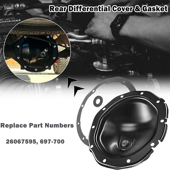 697-706 Rear Differential Cover with Gasket & Magnet and 10 screws | Replacement for Chevy GMC & Cadillac Models 1998-2010 | Silverado 1500 S10 Tahoe Sierra 1500 Yukon C/K1500 Suburban Escalade etc