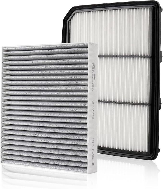 Cabin & Engine Air Filter Fit for 2017-2024 Nissan Titan V8 5.6L Activated Carbon Cabin Filter Replace#CF10743 16546-EZ31A Car Accessories