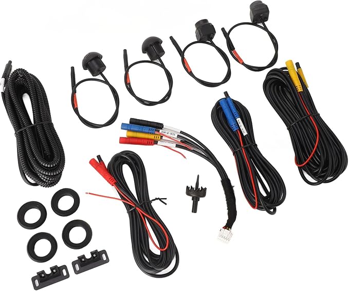 360 Car Camera Panoramic Surround View System, 4 Cameras with Night Vision, IP68, Plug and Play, Metal + ABS, Starlight Night Vision, Installation at Front grill bumper, bottom