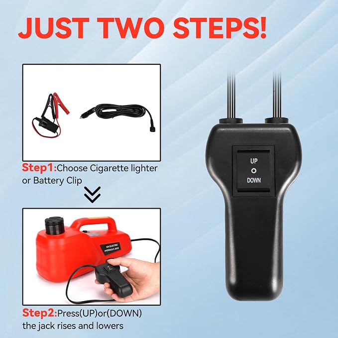 Trihelper Electric Car Jack 5 Ton 12V Hydraulic Jack Portable Car Lift Floor Jack Stand for Sedans SUV MPV Sedan Truck Change Tires Garage Repair Roadside Emergency Kit