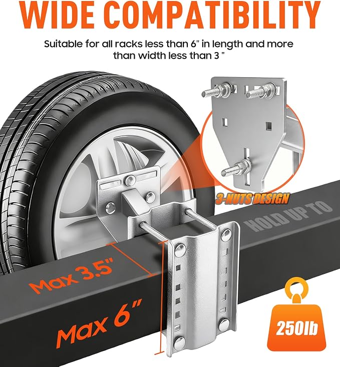 Trailer Spare Tire Mount, Boat Spare Tire Mount for Utility Trailer, Stainless Steel Spare tire Carrier, Fits 4 5 6 8 Lugs Trailer Wheels, Holds Up to 250 Lbs