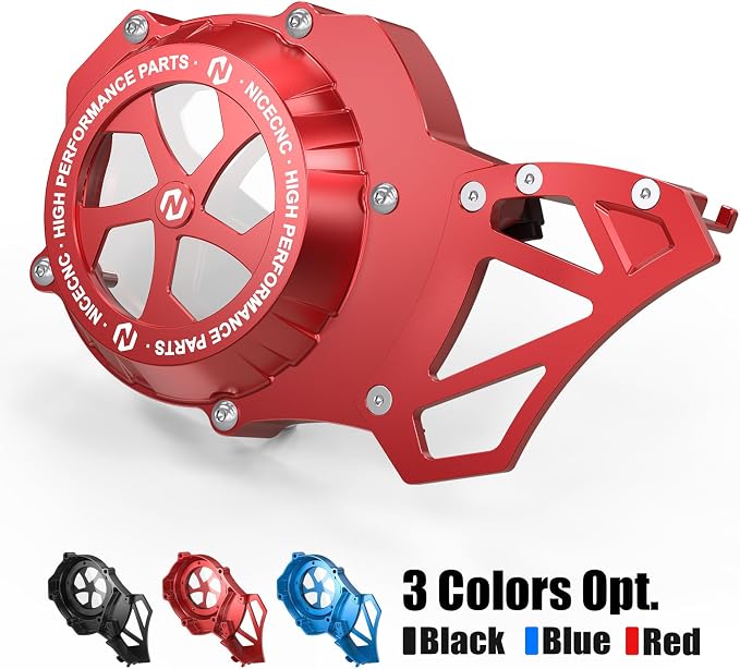 NICECNC Sprocket Protector Engine Crankcase Guard Compatible with Yamaha Blaster 200 YFS200 1988-2006, See Fitments, Replacement for 2XJ-15411-00-00 Red