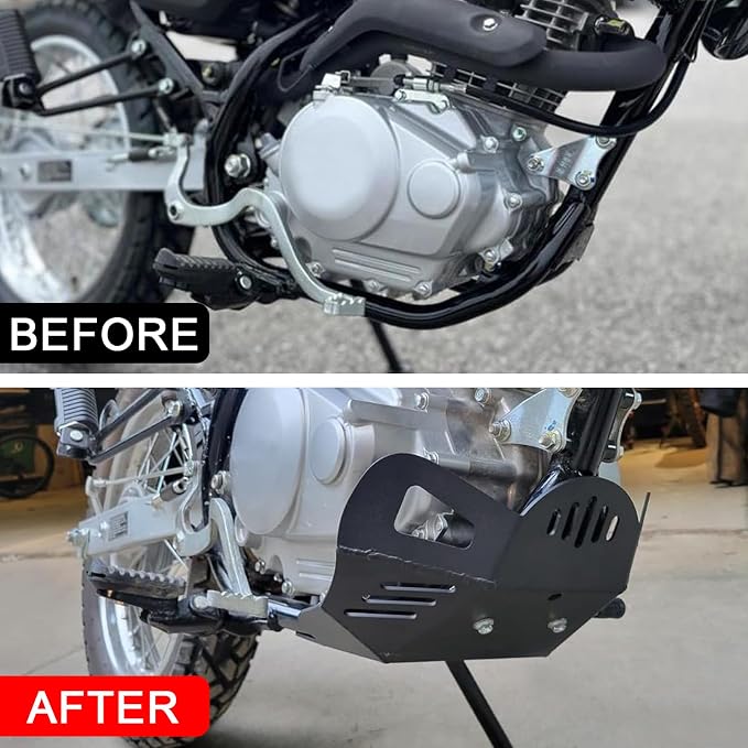 Motorcycle Skid Plate Replacement for Honda XR150L XR150 L 2017-2025 Under Engine Protection Aluminum Bash Plate(Black)