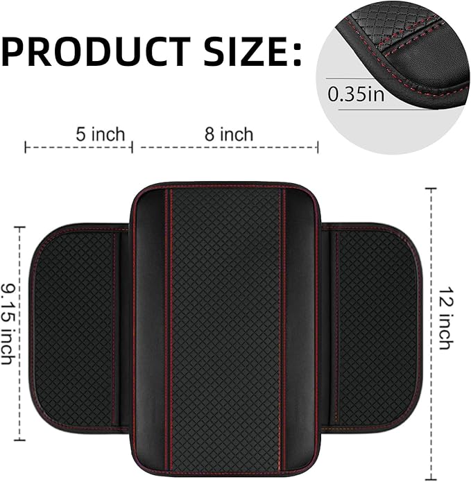 NBTEPEM 10 Pcs Car Floor Mats Full Set Car Accessories, Microfiber Leather Steering Wheel Covers 14.5-15 inch, Center Console Cover, Seat Belt Pads, Cup Coasters, Universal Interior Decor(Red)