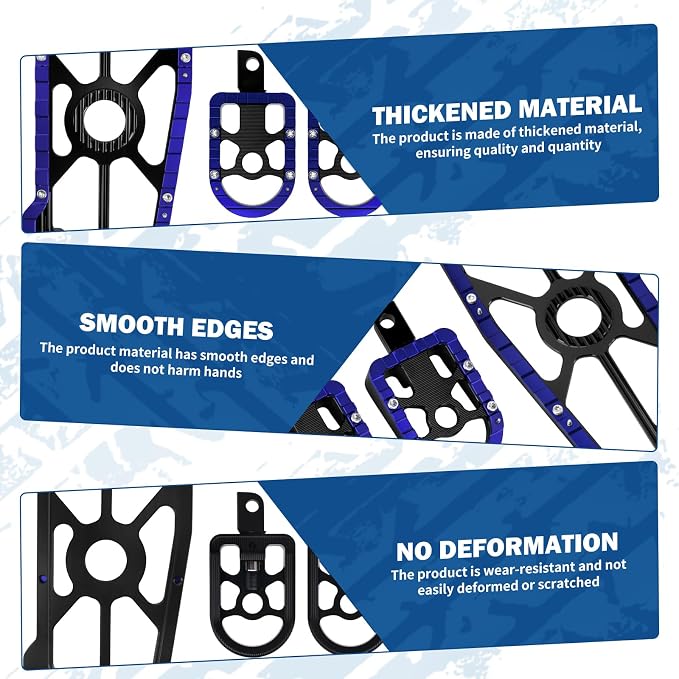 Motorcycle Floorboards Set Driver Front Footboards and Rear Passenger Foot Pegs Kit Offroad MX Style Fit for Harley Touring Road King Road Glide Electra Glide Street Glide (Blue Edge)
