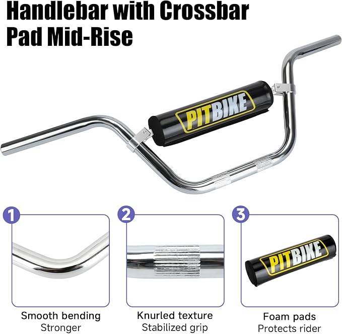 Mini Bike Front Forks Suspension Kit Replacement for Monster Mega Moto 80cc 105cc Motovox MBX10 MBX11 Coleman CT100U Baja Doodlebug GMB100 TrailMaster Storm 200 Parts 7/8 Handlebar