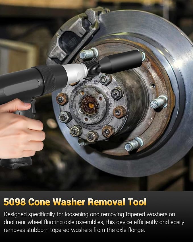 5098 Cone Washer Removal Tool, Cone Washer Removal Adapter for Use on Dual Rear Wheel Floating Axles