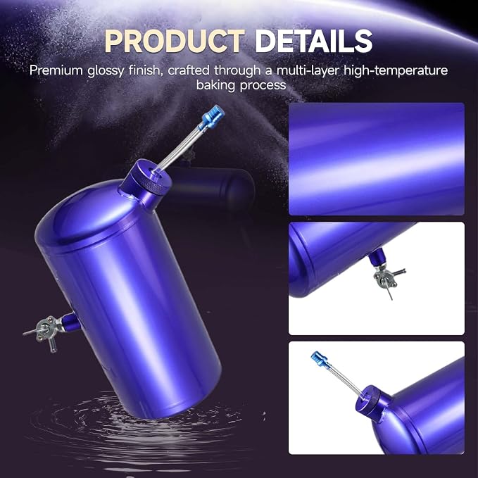 Upgraded beveled design 10x4.5" Aluminum alloy welding Gas Fuel Tank Cylinder(Premium Glossy Paint Finish Blue) For Predator 212cc 196cc/6.5HP Go Kart & Mini Bike,For Coleman CT200U BT200X CT200u-ex