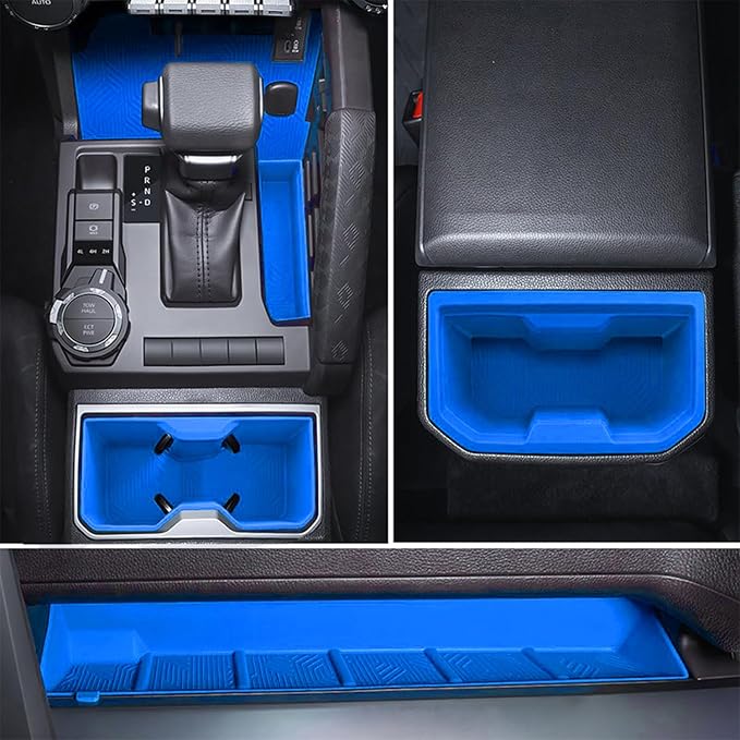 Silicone Liner Holder Inserts for Toyota Tacoma 2024 2025 4th Gen Interior Accessories Door Side Storage Box Organizer Trays Non-Slip Liner (for 2024 2025 Tacoma, Pack of Blue Silicone Holder)