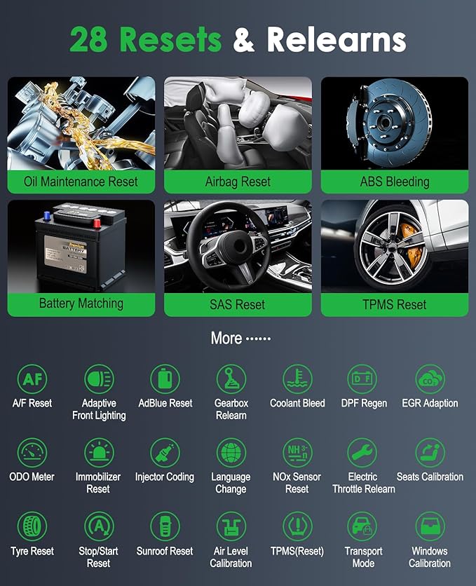 OBD2 Scanner S512 for BMW/GM, Full System Automotive Diagnostic Scanner, Car Code Reader and Reset Tool, All System Diagnose, 28 Reset Functions, ECU Coding, Autovin
