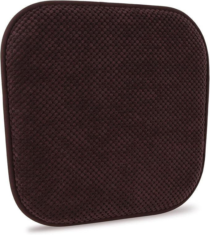 Brown Kitchen Chairs Cushions Non Slip Foam Office Seat Cushions Washable Soft Thick Pads Large Wooden Metal Tapered Dining Chair Cushions,17" x 15"