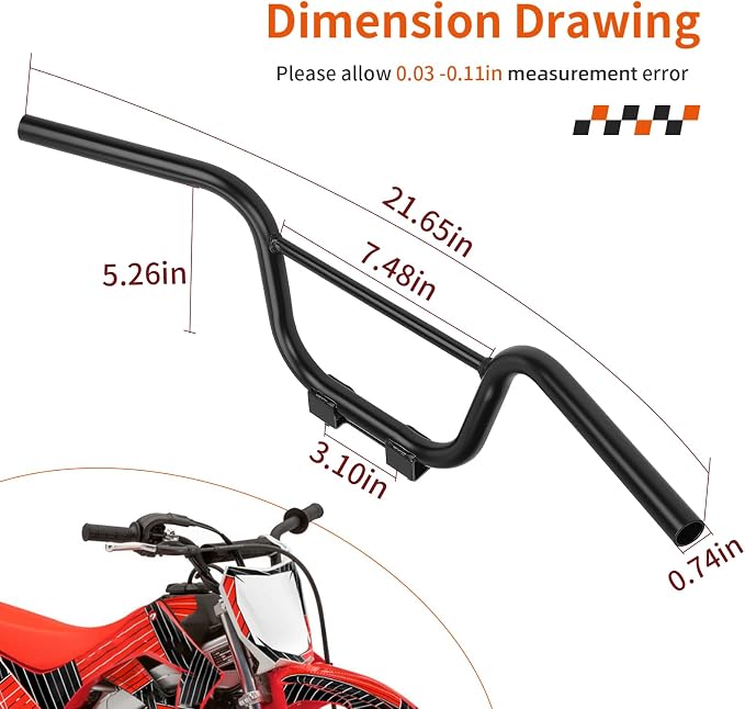 Heavy Duty Handlebar for Honda CRF50F 2013-2024（Only COO Edition）53100-GEL-306