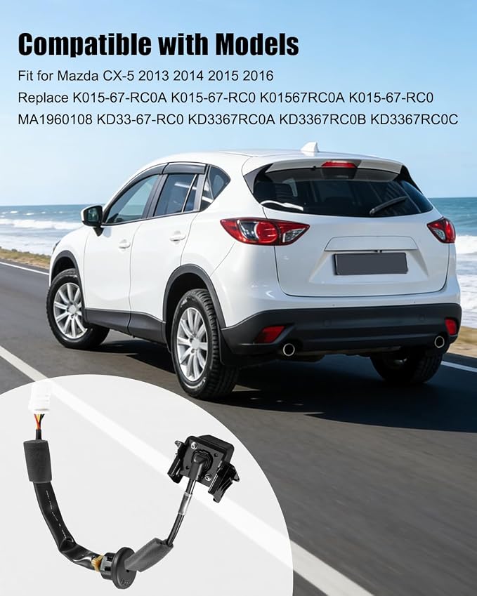 K015-67-RC0A Back Up Rear Camera Fit for Mazda CX-5 2013-2016, Park Assist Reverse Camera Replace K015-67-RC0 K01567RC0A K015-67-RC0 MA1960108 KD33-67-RC0 KD3367RC0A KD3367RC0B KD3367RC0