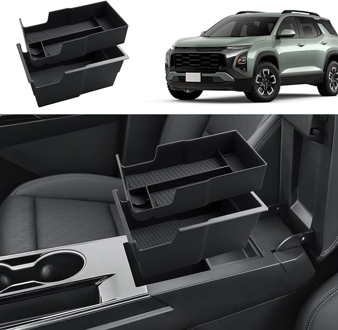 2026 Equinox Center Console Organizer - For 2025-2026 Chevy Equinox Double Layer Center Console Organizer - Double-Layer Armrest Box Storage Tray For 2025 2026 Equinox(LT/Active/RS) Accessories