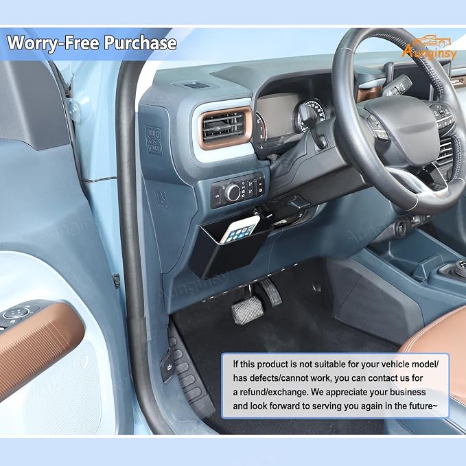 Aunginsy Center Console Storage Box Compatible with Ford Maverick 2022 2023 2024 2025 2026 Driver's Left Side Panel Organizer Tray Dashboard Storage Pocket ABS Expander Space Interior Accessories