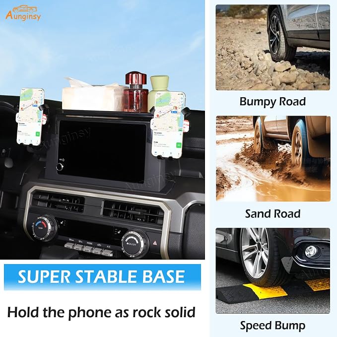Car Center Console Dash Storage Tray With Phone Holder Compatible with Toyota Tacoma 2026 2025 2024, Dashboard Organizer Tray Mobile Phone Mount Storage Box Insert Accessories, Only Fit 8-inch Screen