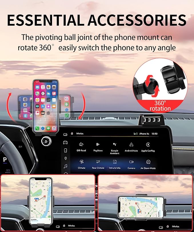 Car Phone Holder for 2023 2024 2025 2026 Chevrolet Colorado Accessories 11.3 Inch Screen Fixed Clip Cell Phone Mount Hands-Free 360 Degree Rotation