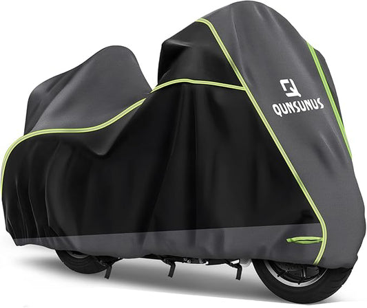 QUNSUNUS Motorcycle Cover for Ultra Limited,Road Glide Limited,Gold Wing,Road Master with Vent Holes and Lock Holes for Wind, Sun, UV and Dust Protection