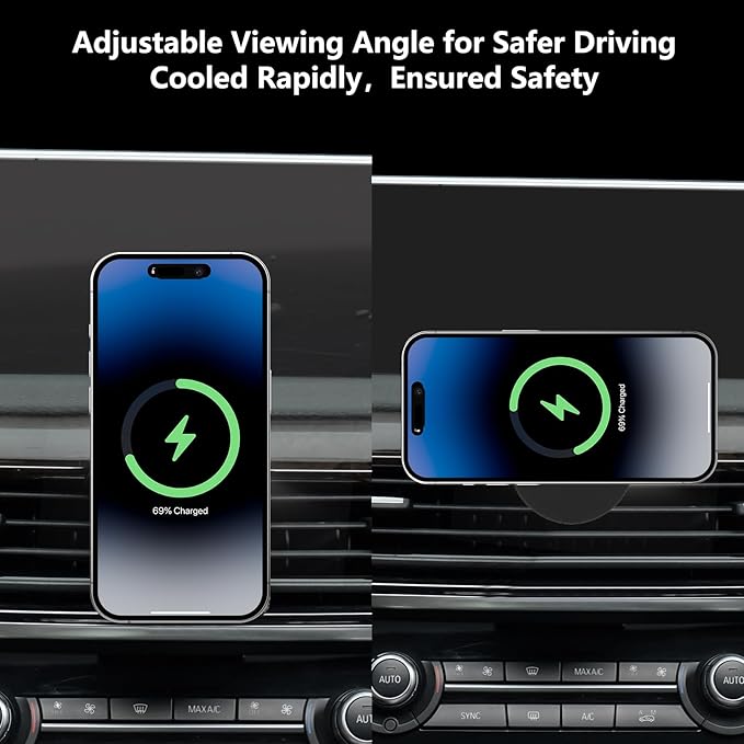 CLEC for BMW X5 2014-2018 X6 2015-2019 Magnetic Wireless Car Charger Phone Holder Mount Custom Fit for BMW X5 2014-2018 X6 2015-2019 15W Fast Charging Car Phone Holder Wireless Charger