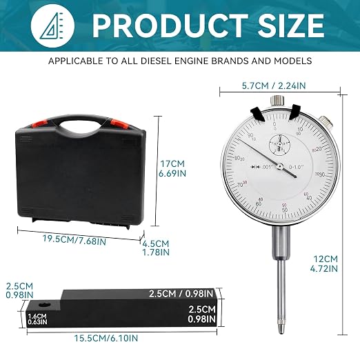 6434 Sleeve Height and Counter Bore Gauge for All Diesel Engines Cylinder Bore Gauge Range 0-1.00", Graduation 0.001", Reading 0-100
