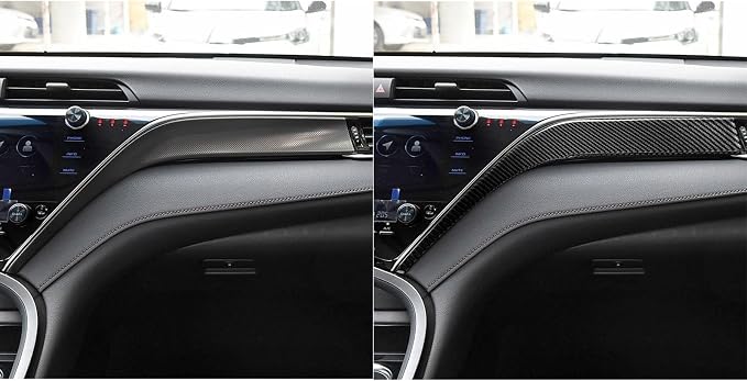 NVCNX Real Premium Carbon Fiber for Toyota Camry Accessories 2018-2024 2019 2020 2021 2022 2023 SE/LE/XSE/XLE/SE Nightshade/L/TRD Gas Hybrid Dash Passenger Side Panel Cover Interior Trim Sticker 2PCs