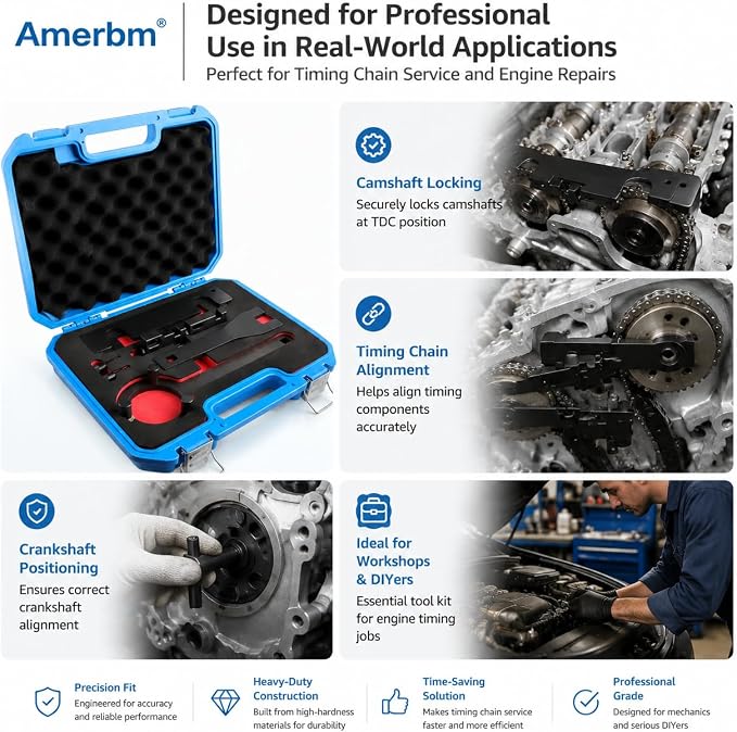 EN-51367 Engine Camshaft Timing Tool Kit Compatible with GM Chevy Cruze Malibu Buick Encore Opel 1.0 1.4 1.5T Ecotec Engine, Cam Shaft Locking Alignment Holding Fix Tool Set Replaces EN-51298