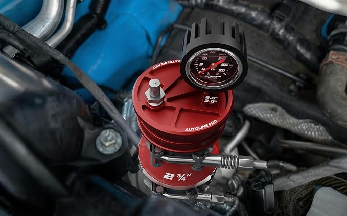 AutoLine Pro 2.75" (70mm) Premium BoostCap Turbo Boost Leak Tester - 6061 Billet Aluminum Cap - 30 PSI Gauge - Detects Intercooler, Charge Pipe & Intake Leaks