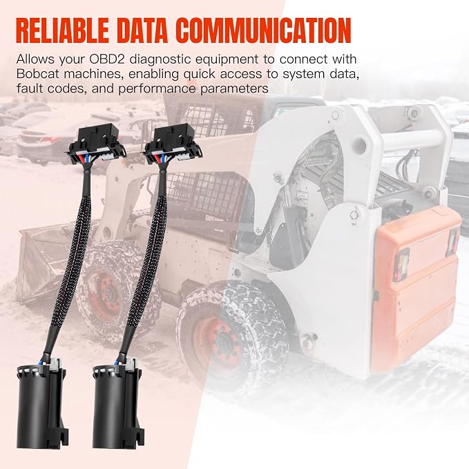 OBD2 Diagnostic Adapter Connection Harness Compatible for Bobcat Service Analyzer v90, OBD2 Diagnostic Connector Tool - Black 2PCS
