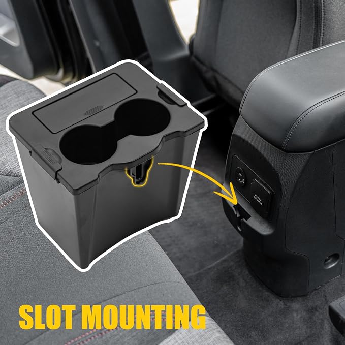 Center Console Organizer Bundle with 2022-2026 Ford Maverick Trash Can Multi-Function Trash Bin with Cup Holder Trash Bin Extra Rear Storage Box for 2025 Maverick Accessories (Upgraded)