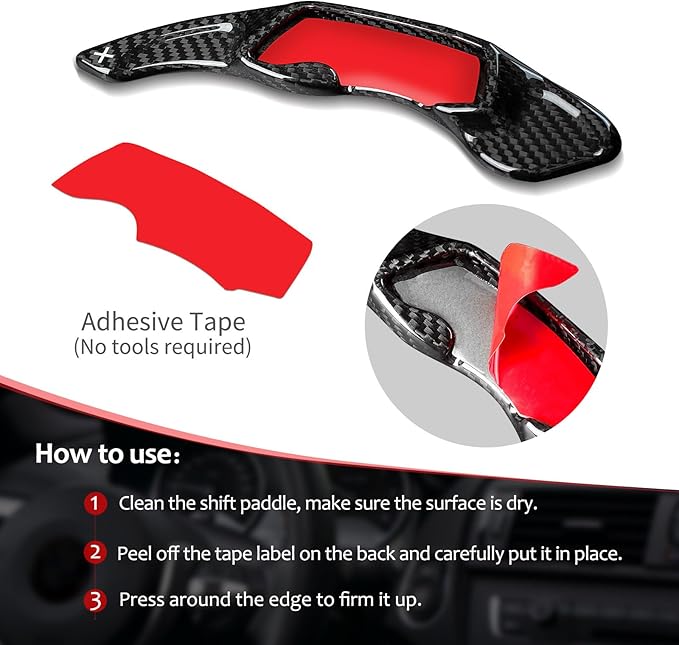 T-carbon Paddle Shifter Extensions fits for Subaru,Carbon Fiber Paddle Shifter Extension fits for Accessories Ascent Forester Outback XV Crosstrek BRZ Impreza WRX Legacy FR-S GT86,Black