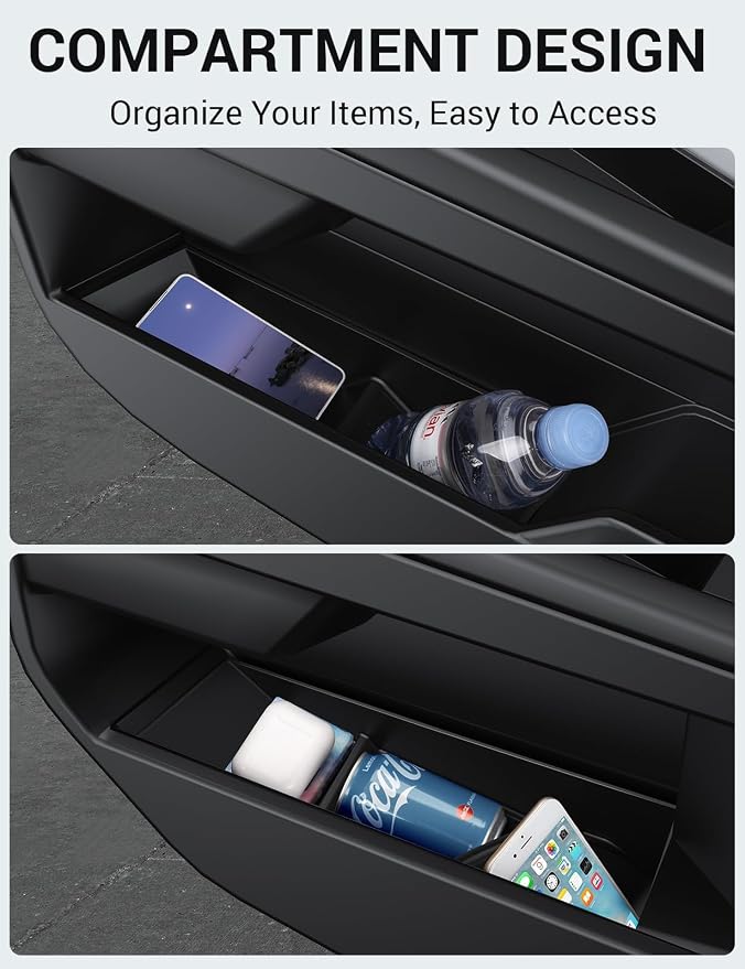 Motrobe Tesla Cybertruck Door Side Storage Box Front Rear Door Tray Organizer Slot Pockets Handle Insert Protector TPE Cybertruck Accessories 2024 2025 4PCS