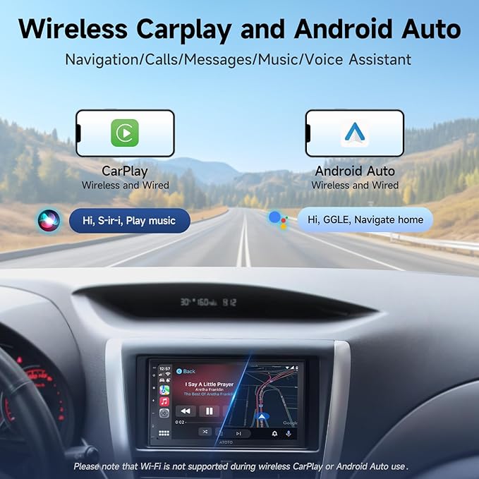 ATOTOZONE AC-4450 Bluetooth OBDII/OBD2 Car Diagnostic Scanner/Scan Tool,for A5LG2B7T-S01,Double-DIN Android Car Stereo Wireless CarPlay Android Auto, 7 Inch Touchscreen Car Radio with Backup Camera