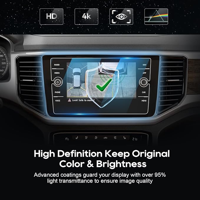 LFOTPP Car Navigation Screen Protector for 8 Inch Atlas (2018-2023), Arteno(2019-2022),Golf MK7(2018-2021),Tiguuan(2018-2022),Passat(2021-2022) Tempered Glass 9H Infotainment Accessories