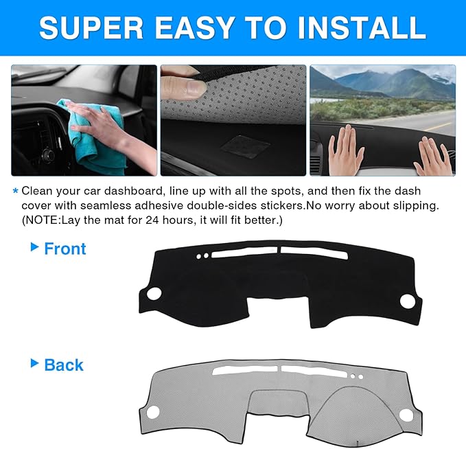 Autorder Dashboard Cover Mat for Toyota Solara 2004-2008 Accessories Dash Cover Upgrade Flannel Dash Mat Sunshade Glare UV Rays Protector (with Cutout for Climate Sensor and Light Sensor)