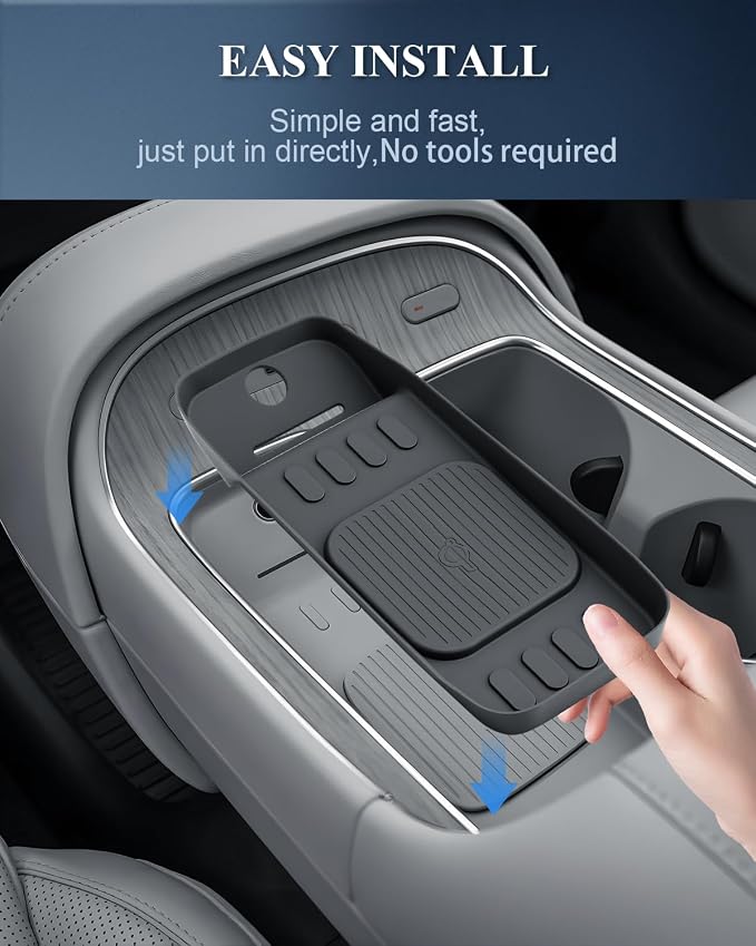 BIBIBO for 2026 Palisade Silicone Charging Mats 2026 Hyundai Palisade (SE, SEL, SEL Convenience, SEL Premium, XRT Pro, Limited, Calligraphy) Center Console Insert Wireless Charging Mats