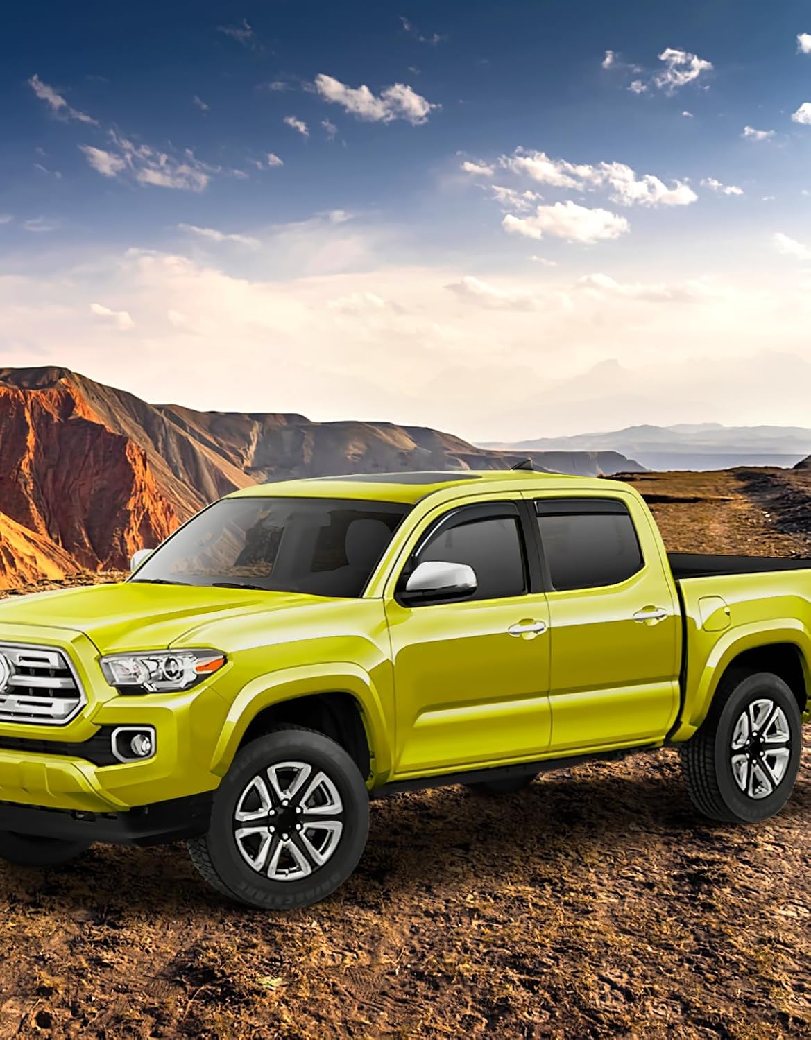 in-Channel Window Rain Guards Fit for Truck Toyota Tacoma 2016 2017 2018 2019 2020 2022 2023 Double Cab Extra Durable Window Deflectors Vent Visors Shades Exterior Car Accessories