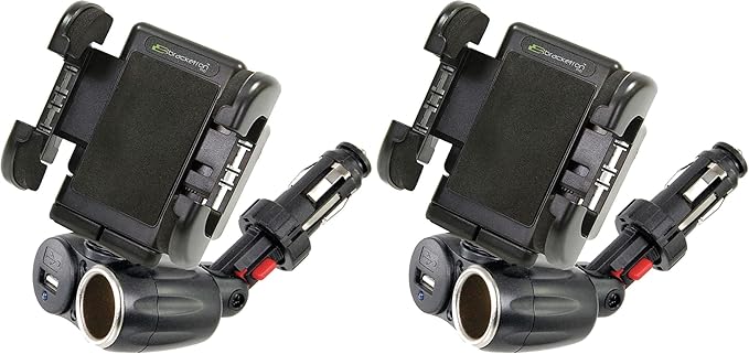 Bracketron Universal USB Power Dock Grip-iT Mount,Black (Pack of 2)