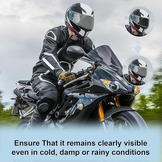 1PCS Universal Helmet Shield Anti Fog Film,Motorcycle Helmet Anti Fog Protective Layer, Rainproof & Hydrophobic Visor Film Insert for Clear Riding Vision in All Weather Conditions