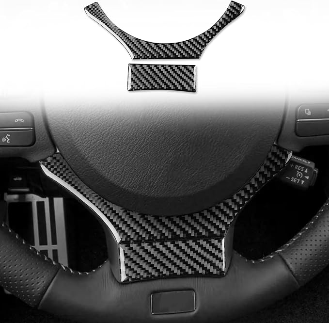 Soft Carbon Fiber Car Interior Steering Wheel Trim 2/Piece Decorative Sticker for Lexus RC300 350 200T 15-24 IS250 13-20 Carbon Fiber Interior Accessories