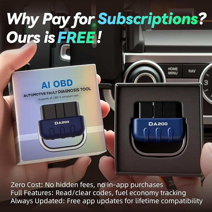 OBD2 Scanner Bluetooth Diagnostic Tool with Compatible for iOS & Android, OBD II Scanner Car Code Reader for Vehicles - No Subscription Fee - Fit for All OBDII Protocol Cars 1996+