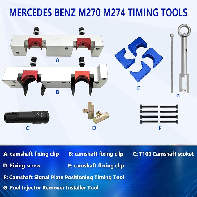 New Engine Camshaft Timing Alignment Tool Kit Compatible with Mercedes Benz M133 M260 M264 M270 M274 Engine Replace 270 589 00 6100, 270 589 01 6100